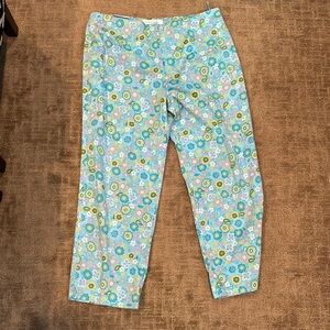 Vintage Rafael Blue Purple Floral Capris